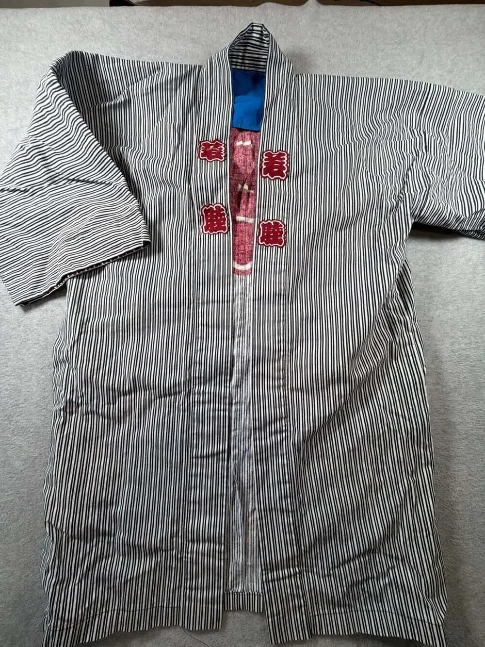 Vintage Traditional Japanese Happi Coat Hanten Festival Jacket  Red Kanji Detail
